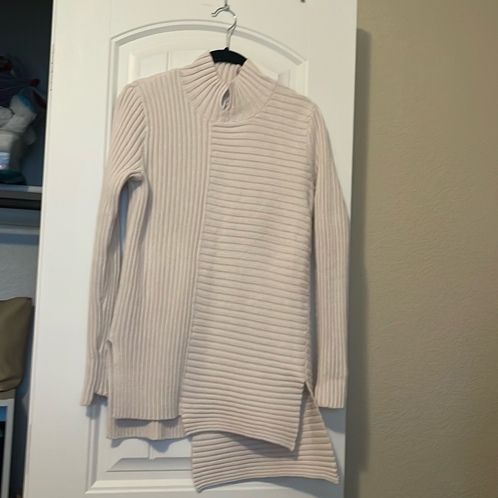Cabi cream sweater with semi open back adjustable straps